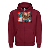 Burgundy Christmas gemstone leopard background Zipper Hoodie - AdoDesignShop
