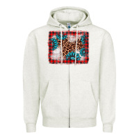 Oatmeal Heather Christmas gemstone leopard background Zipper Hoodie - AdoDesignShop
