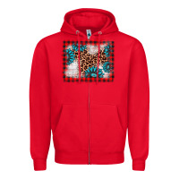 Red Christmas gemstone leopard background Zipper Hoodie - AdoDesignShop