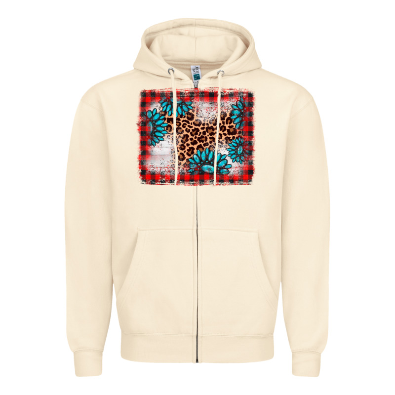 Christmas Gemstone Leopard Background Zipper Hoodie by AdoDesignShop | Teevron