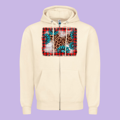 Christmas Gemstone Leopard Background Zipper Hoodie Designed By Adodesignshop