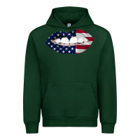 Forest Green Lips American Flag Urban Hoodie - Bettercallsaul