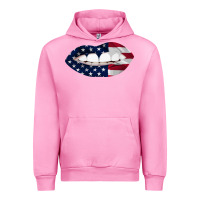 Fuchsia Pink Lips American Flag Urban Hoodie - Bettercallsaul