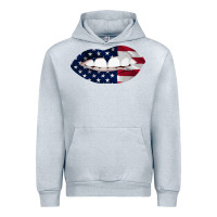 Heather Grey Lips American Flag Urban Hoodie - Bettercallsaul