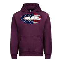 Mauve Wine Lips American Flag Urban Hoodie - Bettercallsaul