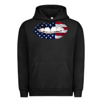 Pigment Black Lips American Flag Urban Hoodie - Bettercallsaul