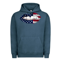 Pigment Midnight Navy Lips American Flag Urban Hoodie - Bettercallsaul