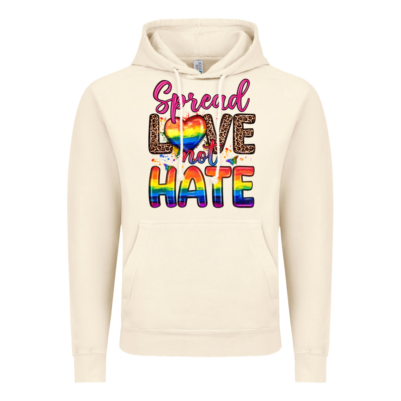 Spread Love Not Hate Vintage Hoodie by Zillion Design Studio | Teevron