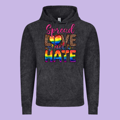 Spread Love Not Hate Vintage Hoodie Designed By Zillion Design Studio