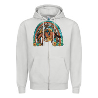 Dove Grey bucking bronco rodeo rainbow Zipper Hoodie - Artiststas