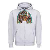Heather Grey bucking bronco rodeo rainbow Zipper Hoodie - Artiststas