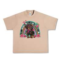 Burro dachshund dog pink  floral rainbow Urban Heavy Tee - BarkalooDesign