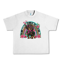 Lunar Rock dachshund dog pink  floral rainbow Urban Heavy Tee - BarkalooDesign