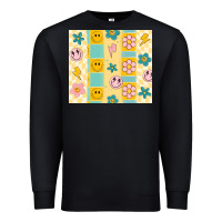 Black retro daisy Premium Sweatshirt - MaliasSmallBusiness