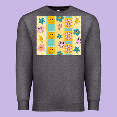 Retro Daisy Premium Sweatshirt Designed By Maliassmallbusiness