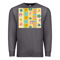 Charcoal Heather retro daisy Premium Sweatshirt - MaliasSmallBusiness