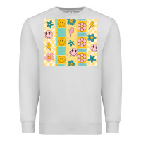 Dove Grey retro daisy Premium Sweatshirt - MaliasSmallBusiness