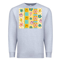 Heather Grey retro daisy Premium Sweatshirt - MaliasSmallBusiness