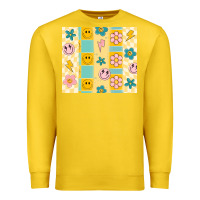 Lemon retro daisy Premium Sweatshirt - MaliasSmallBusiness