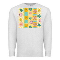 Oatmeal Heather retro daisy Premium Sweatshirt - MaliasSmallBusiness