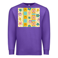 Purple retro daisy Premium Sweatshirt - MaliasSmallBusiness