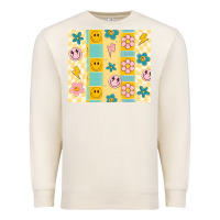 Sandshell retro daisy Premium Sweatshirt - MaliasSmallBusiness