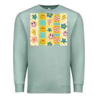 Seafoam retro daisy Premium Sweatshirt - MaliasSmallBusiness