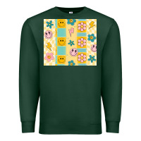 Sports Green retro daisy Premium Sweatshirt - MaliasSmallBusiness
