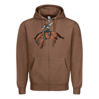 Chestnut bucking bronco cowboy rodeo Zipper Hoodie - Artiststas