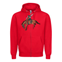 Red bucking bronco cowboy rodeo Zipper Hoodie - Artiststas