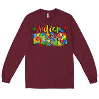 Burgundy autism mama Long Sleeve Tee - Artiststas