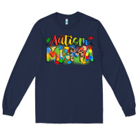 Navy autism mama Long Sleeve Tee - Artiststas