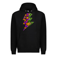 Black halloween lightning bolt Premium Hoodie - BundleAndBundleShop