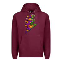 Burgundy halloween lightning bolt Premium Hoodie - BundleAndBundleShop