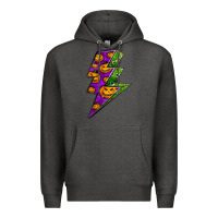 Charcoal Heather halloween lightning bolt Premium Hoodie - BundleAndBundleShop