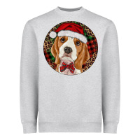Heather Grey beagle christmas ornament Heavyweight Sweatshirt - RanaPortraitStore