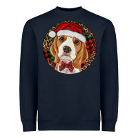 Navy beagle christmas ornament Heavyweight Sweatshirt - RanaPortraitStore
