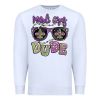 White mardi gras dude Premium Sweatshirt - MaliasSmallBusiness
