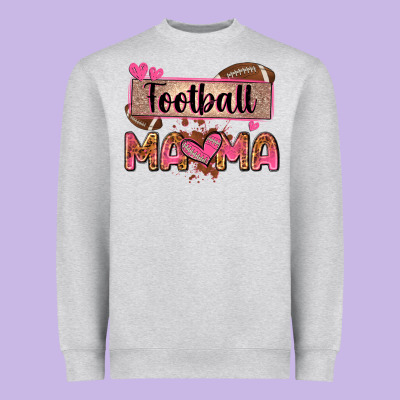 Football Mama With Leopard Heavyweight Sweatshirt Designed By Zillion Design Studio