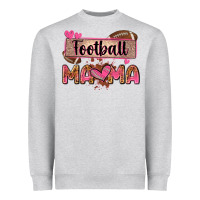 Heather Grey football mama with leopard Heavyweight Sweatshirt - Zillion Design Studio