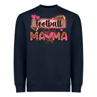 Navy football mama with leopard Heavyweight Sweatshirt - Zillion Design Studio