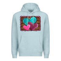 Blue Mist valentine's day hearts turquoise heart Premium Hoodie - AdoDesignShop