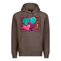 Coffee valentine's day hearts turquoise heart Premium Hoodie - AdoDesignShop