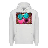 Dove Grey valentine's day hearts turquoise heart Premium Hoodie - AdoDesignShop