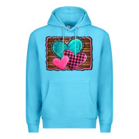 Ocean Blue valentine's day hearts turquoise heart Premium Hoodie - AdoDesignShop