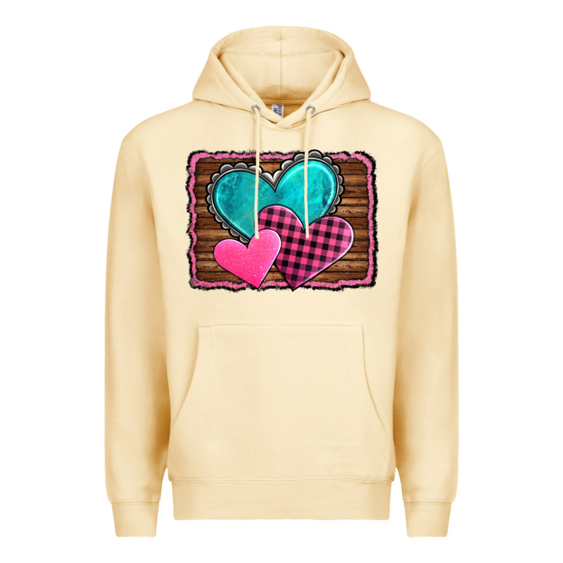 Valentine's Day Hearts Turquoise Heart Premium Hoodie by AdoDesignShop | Teevron