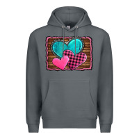 Rock valentine's day hearts turquoise heart Premium Hoodie - AdoDesignShop