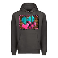 Smoke valentine's day hearts turquoise heart Premium Hoodie - AdoDesignShop