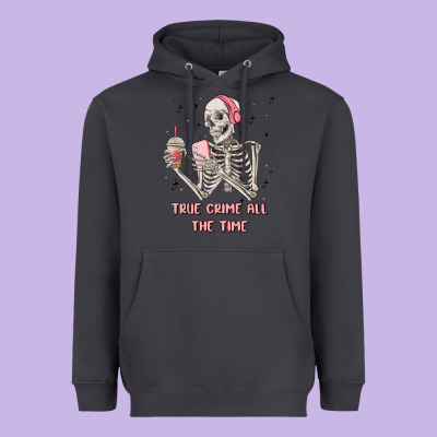 True Crime All The Time Heavyweight Hoodie Designed By Maliassmallbusiness
