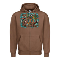 Chestnut bucking bronco cowboy rodeo cactus and sunflowers Zipper Hoodie - Artiststas